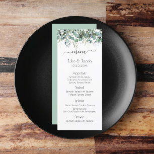 Simple Eucalyptus Greenery Wedding Party Menu
