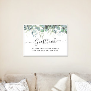 Simple Eucalyptus Greenery Wedding Party Poster