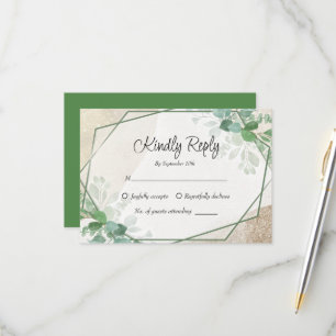 Simple Eucalyptus Greenery Wedding RSVP Card
