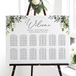 Simple Eucalyptus Greenery Wedding Seating Chart<br><div class="desc">Designed to coordinate with our Boho Greenery wedding collection, this customisable seating chart template in landscape orientation features watercolor eucalyptus & leafy foliage and has been paired with an elegant calligraphy and a classy serif font in black. To make advanced changes, please select "Click to customise further" option under Personalise...</div>