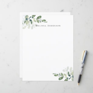 Simple Eucalyptus Personalised Letter Paper