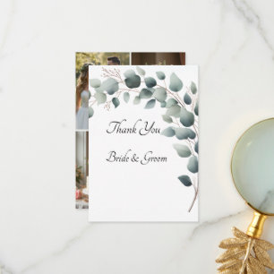 Simple Eucalyptus Photo Thank you Card