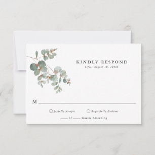 Simple Eucalyptus RSVP Card