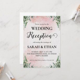 simple eucalyptus wedding reception invitations