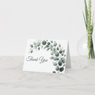 Simple Eucalyptus Wedding Thank you Card Blank