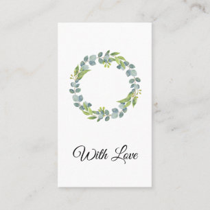 Simple Eucalyptus Wreath Wedding Card - Blank