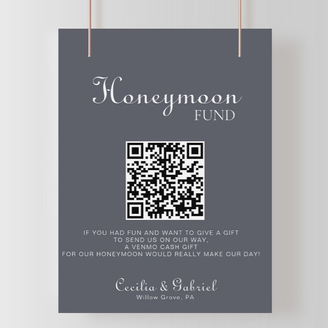 Simple Evening Boho Wedding Honeymoon Fund  Poster (Creator Uploaded)