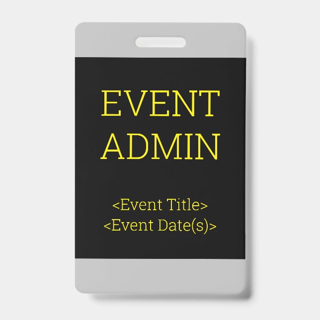 Simple "EVENT ADMIN" Badge ID Badge (Front)
