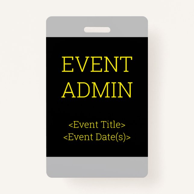 Simple "EVENT ADMIN" Badge ID Badge (Front)