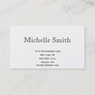 Simple Executive Silver Platinum Plain Business Card