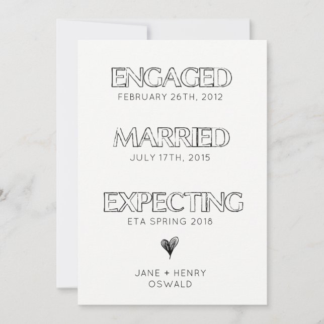 Simple Expecting Timeline Pregnancy Announcement (Front)