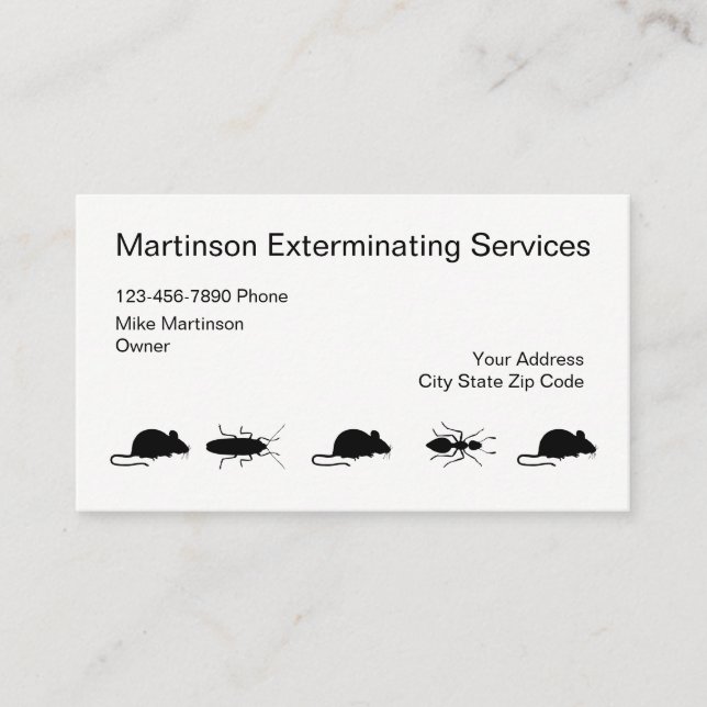 Simple Exterminator Businesscards Business Card (Front)
