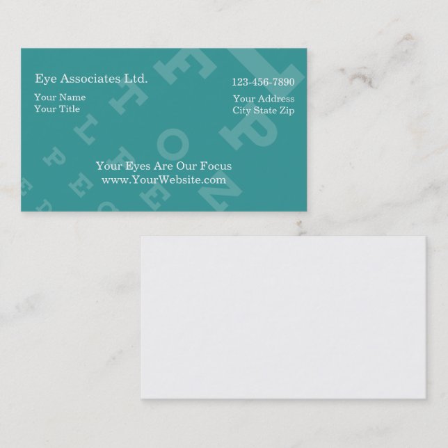 Simple Eye Doctor Business Cards (Front/Back)