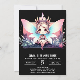 Simple Fairy Theme Digital Birthday Invitation
