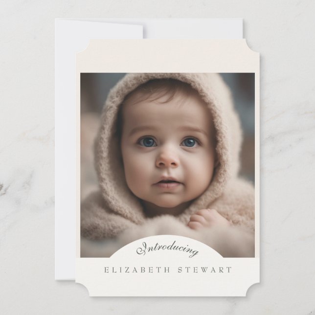 Simple Fall 2 Photo Birth Announcement (Back)