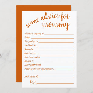 Simple Fall Advice Burnt Orange Keepsake Card