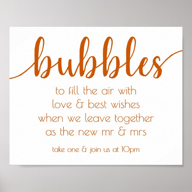 Simple Fall Bubbles | Burnt Orange Party Event Poster (Front)