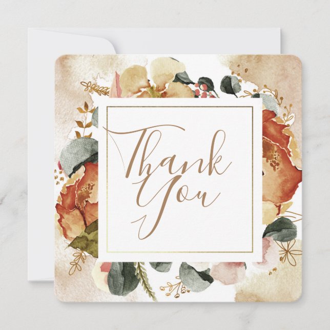 Simple Fall Colours Thank You Card (Front)
