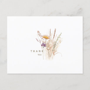 Simple Fall Floral  Funeral Thank You Postcard