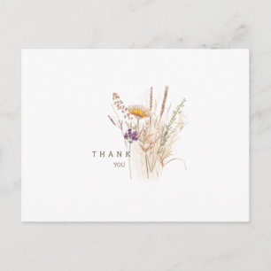 Simple Fall Floral  Funeral Thank You Postcard