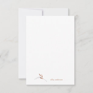 Simple Fall Foliage Blank Custom Name Thank You Card