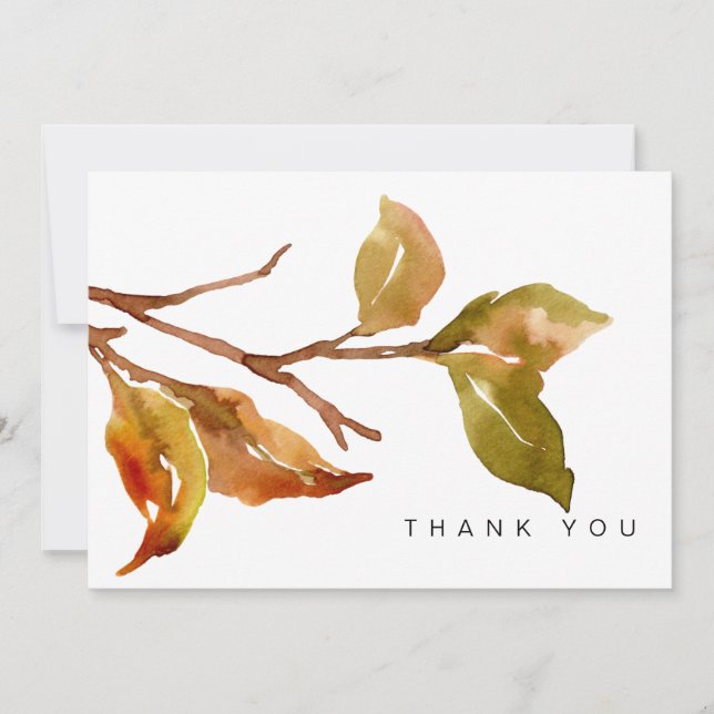 Simple Fall Foliage Funeral Thank You (Front)