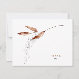 Simple Fall Foliage Funeral Thank You Name & Date Card