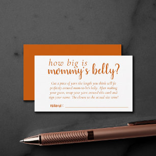 Simple Fall Game Orange How Big is Mommys Belly Enclosure Card