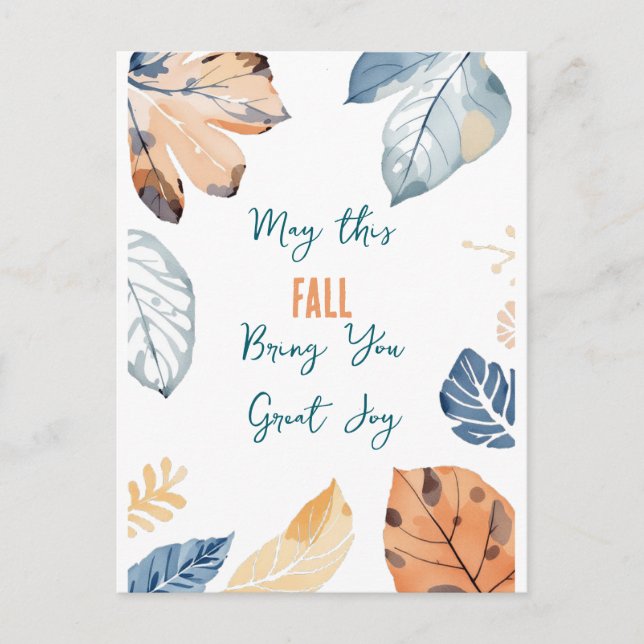 Simple Fall Leaves Photo Atutumn Season Postcard (Front)