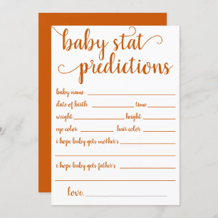 Simple Fall Prediction Orange Keepsake Card