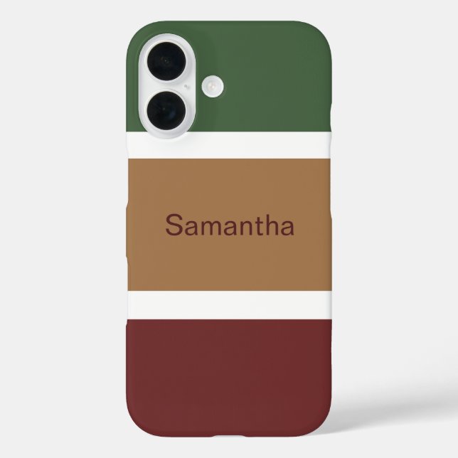 Simple Fall Striped Colour Blocks Personalised Case-Mate iPhone Case (Back)