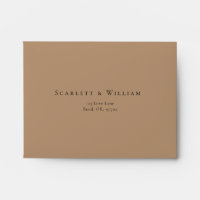 Simple Fall Terracotta Self Addressed Wedding RSVP