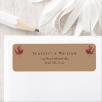 Simple Fall Terracotta Wedding Return Address