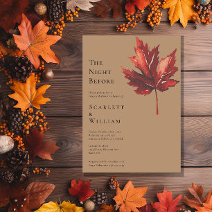 Simple Fall Terracotta Wedding The Night Before Invitation