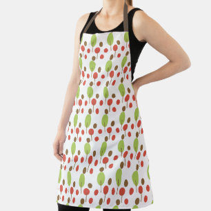 Simple Fall Trees Dots Orange Green Apron