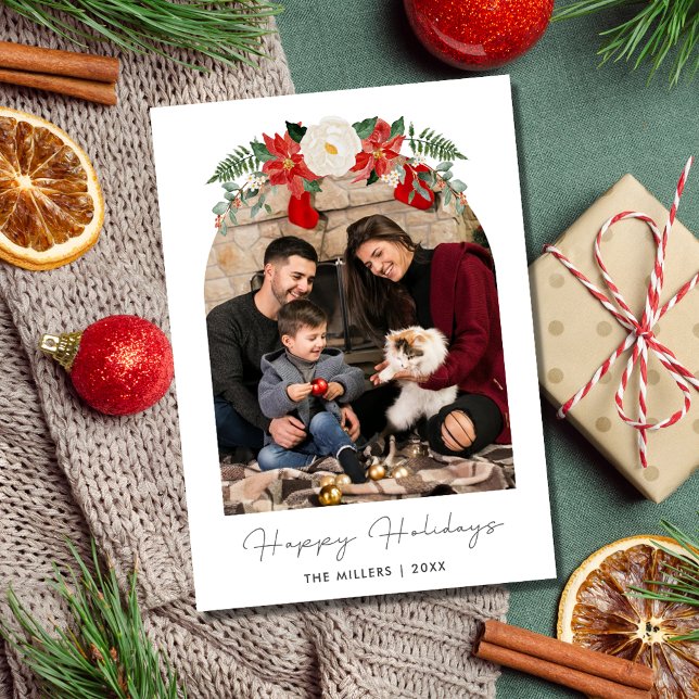 Simple Family Arch Photo Happy Holidays Christmas Holiday Card (Simple Family Arch Photo Happy Holidays Christmas Holiday Card)