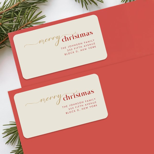 Simple Family Christmas Holiday Return Address Label (Creator Uploaded)