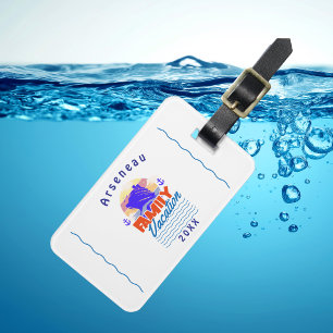 Simple Family Cruise Blue Personalize Luggage Tag