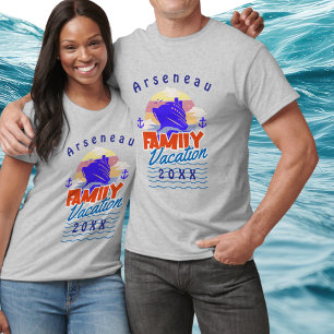 Simple Family Cruise Vacation Personalise T-Shirt