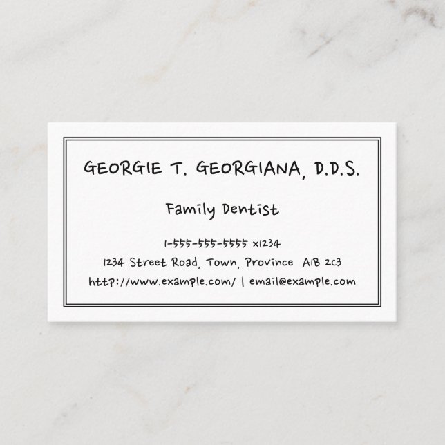 Simple Family Dentist Business Card (Front)