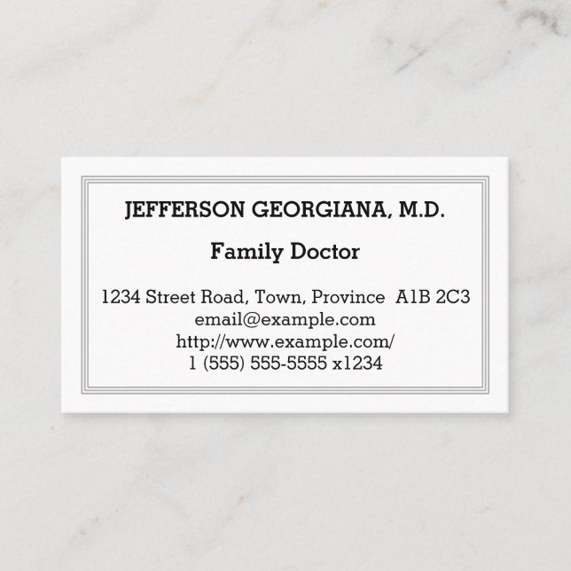 Simple Family Doctor Business Card (Front)