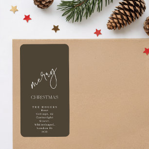Simple Family Merry Christmas Return Address Label