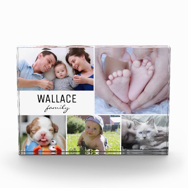 Simple Family Multiple Photo Collage Multiple Block (Front)