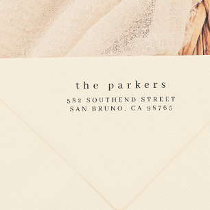 Simple Family Name & Address Rubber Stamp