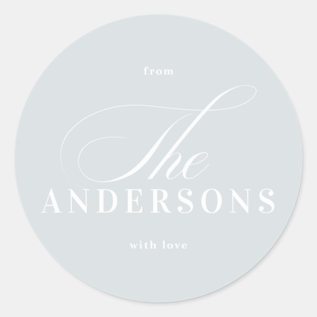 Simple Family Name Christmas Holiday Sticker (Front)