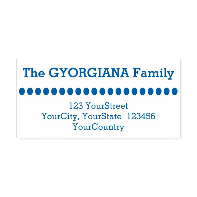Simple Family Name Plus Address Rubber Stamp (Design)