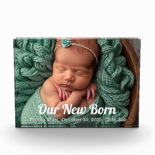  Simple Family  New Born Baby Photo Personalise Block