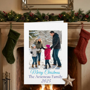 Simple Family Photo Holiday Card Personlaize