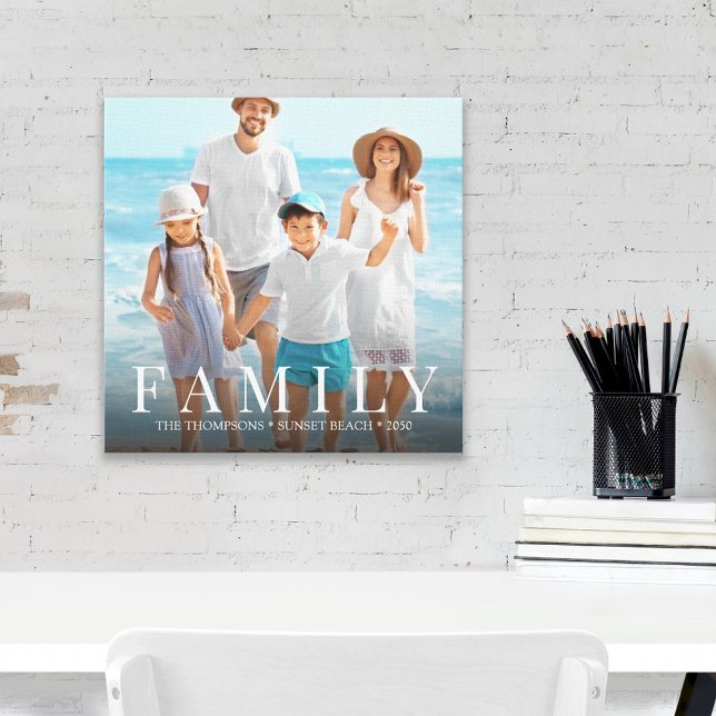 Simple Family Photo Typography Custom   Canvas Print (Creator Uploaded)