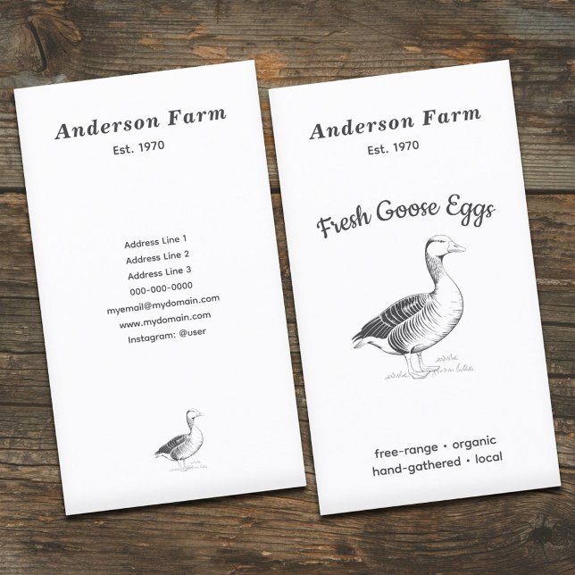 Simple Farm Fresh Goose Eggs Vertical Business Card (Simple Farm Fresh Goose Eggs Vertical Business Card)